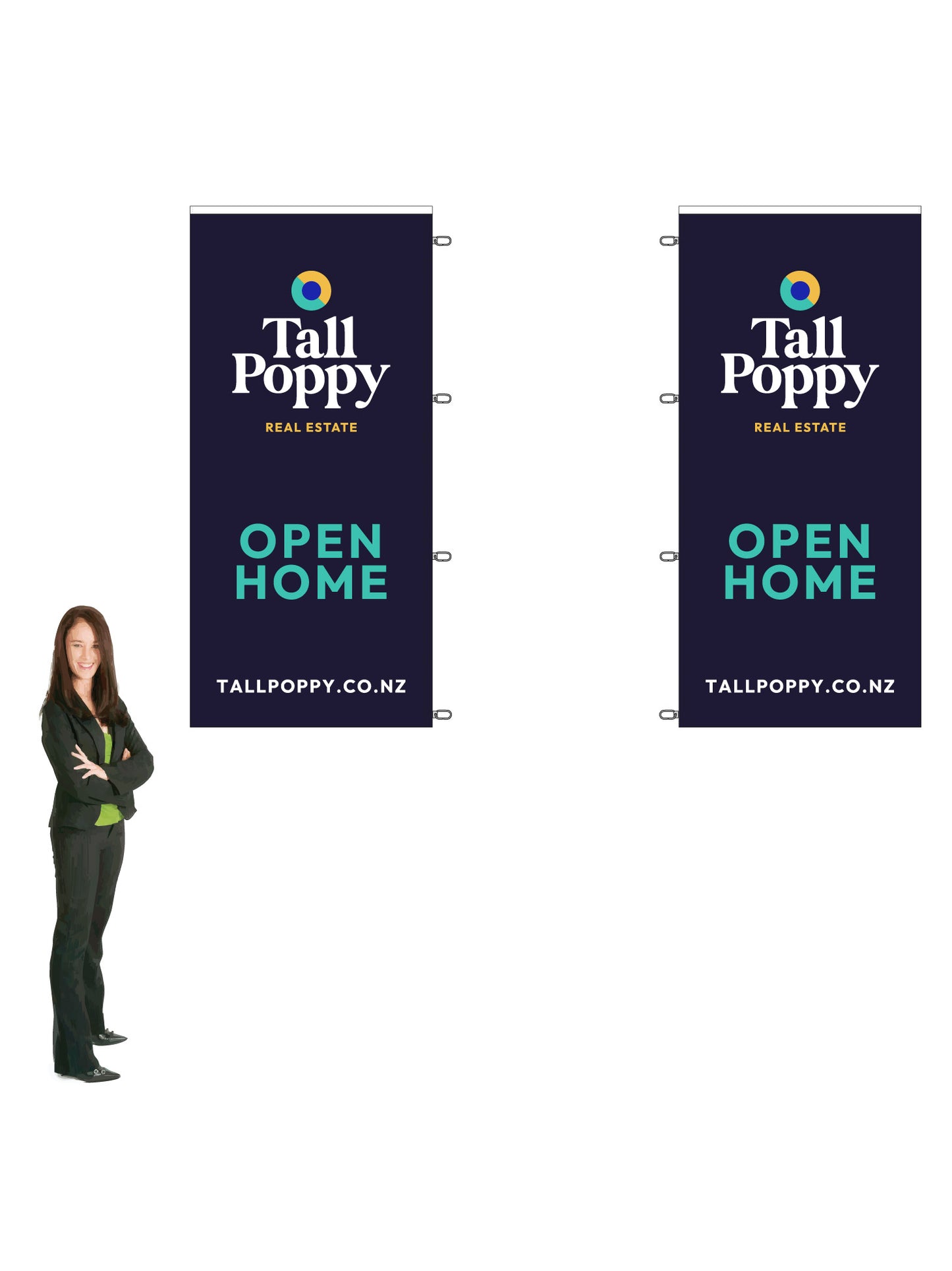 Durapole XT Flag and Display Double-Sided || Tall Poppy REAL ESTATE