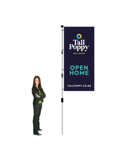 Durapole XT Flag and Display Single-Sided || Tall Poppy REAL ESTATE