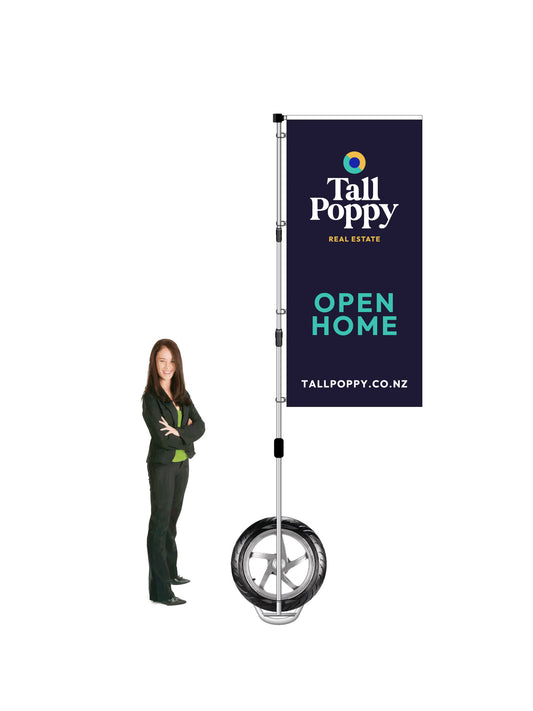 Durapole XT Flag and Display Single-Sided || Tall Poppy REAL ESTATE
