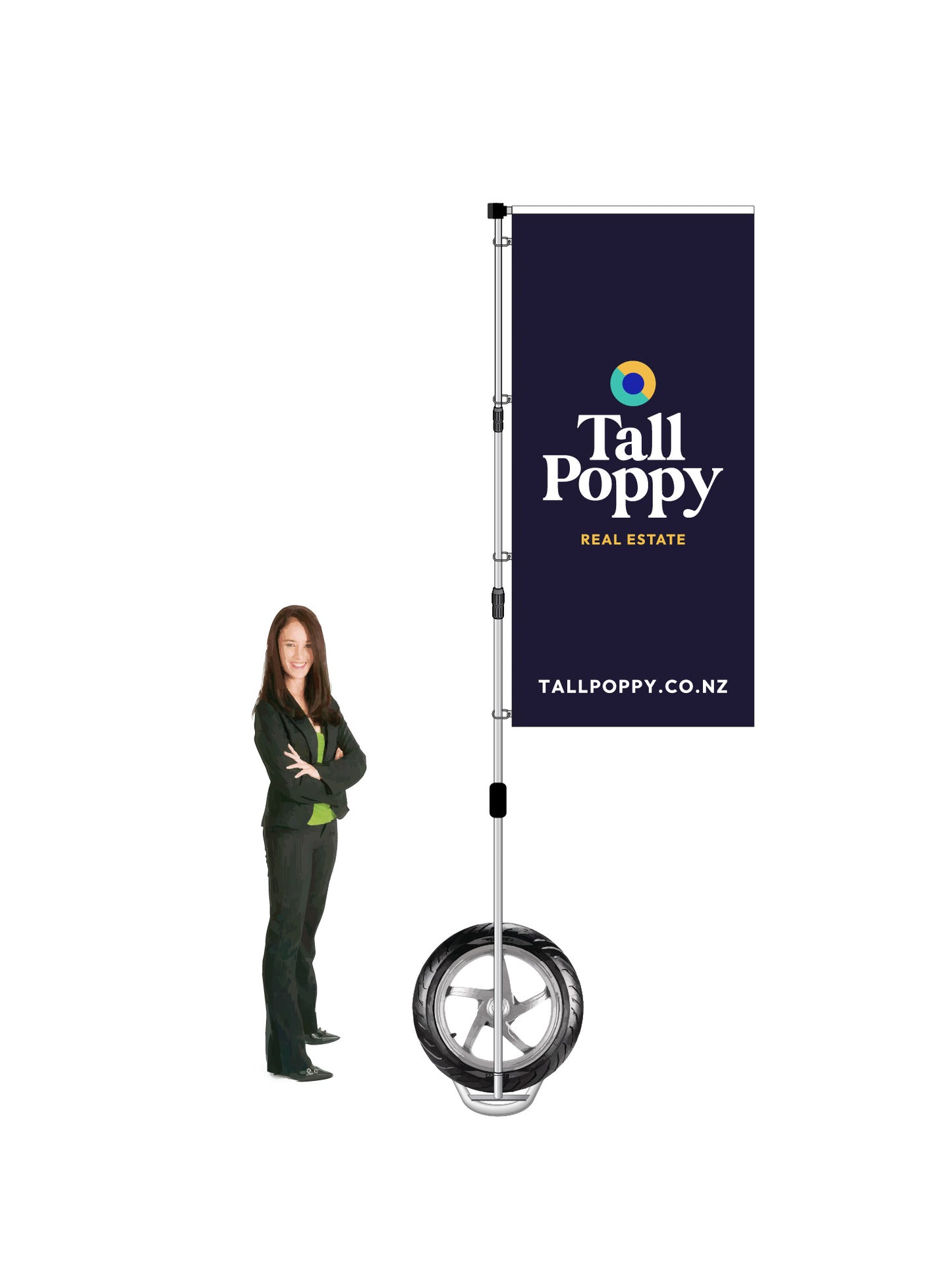 Durapole XT Flag and Display Single-Sided || Tall Poppy REAL ESTATE