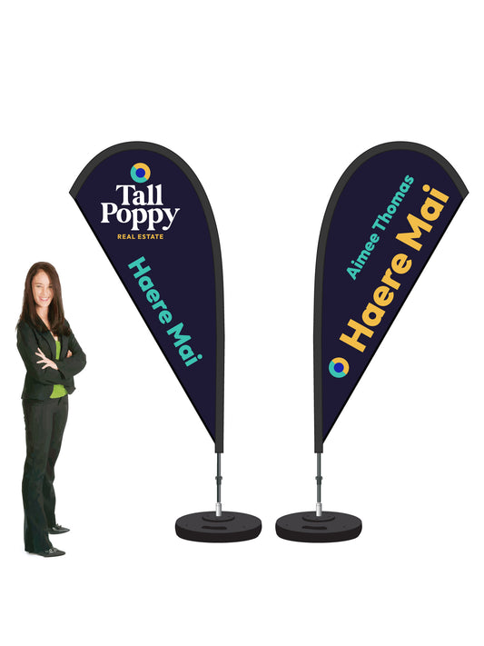 Durapole® Mayfly Double-Sided Flag and Display || Tall Poppy REAL ESTATE