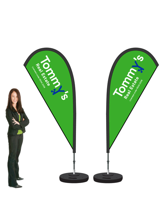 Durapole® Mayfly Double-Sided Flag and Display || Tommy's REAL ESTATE
