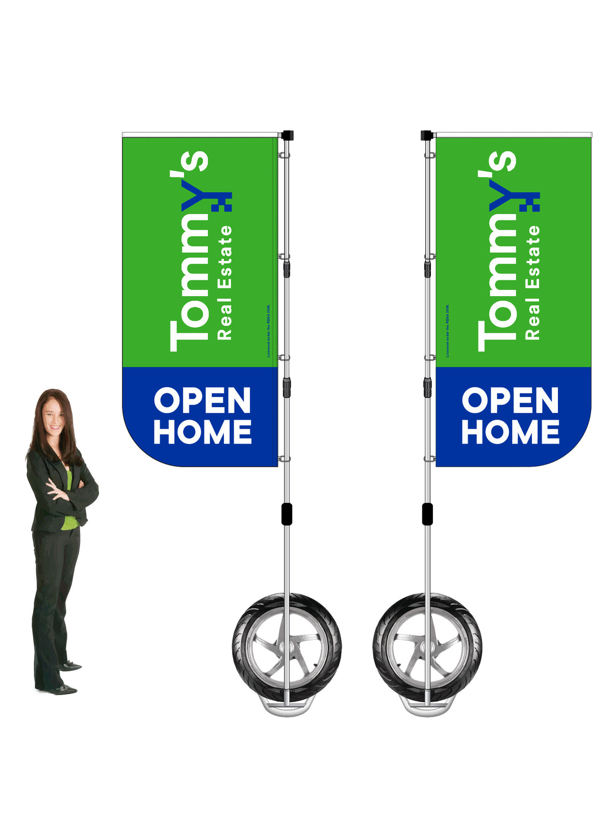 Durapole XT Flag and Display Double-Sided || Tommy's REAL ESTATE