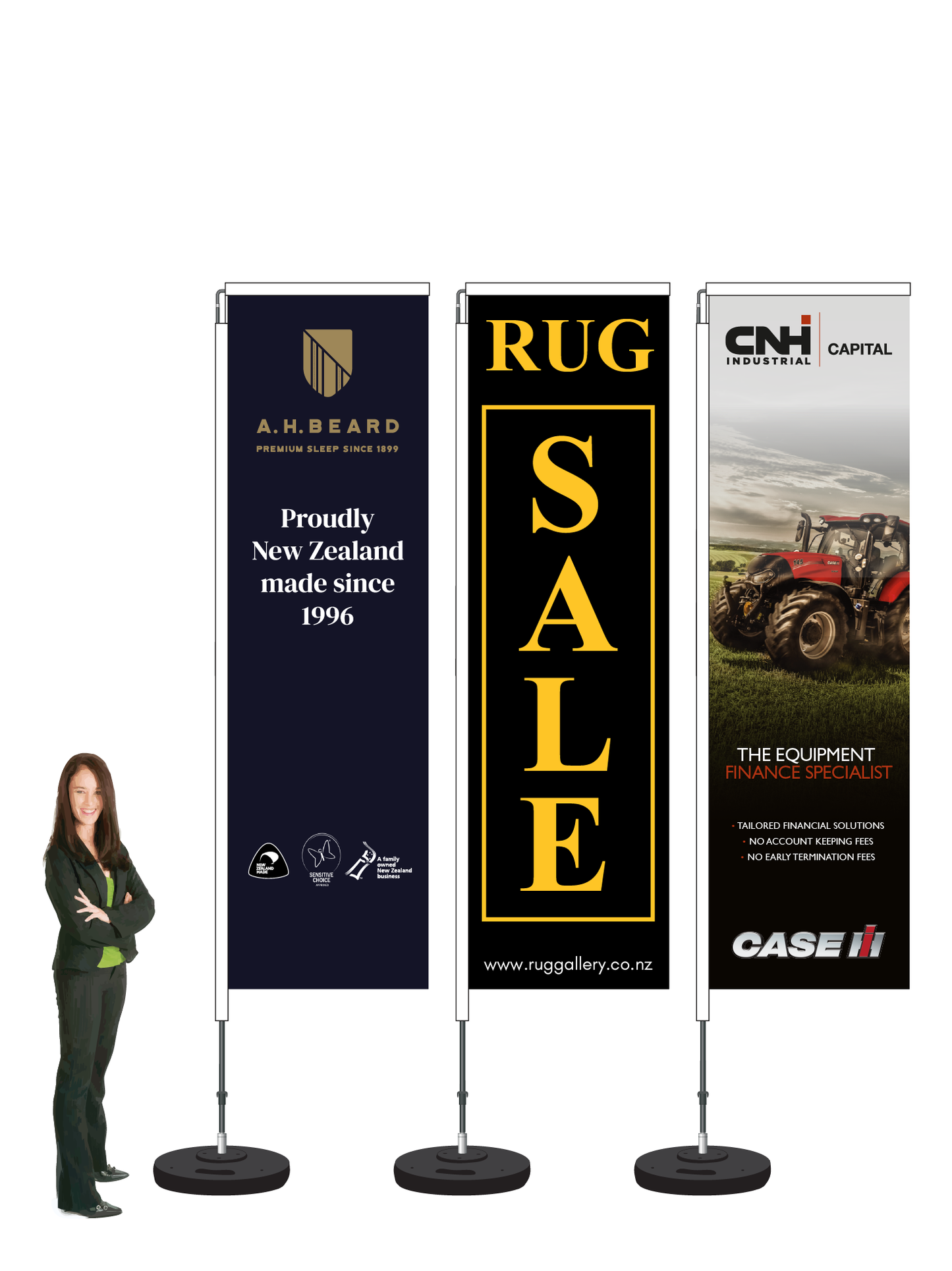 Value Custom Rectangular Display and Flag. 3.1m High