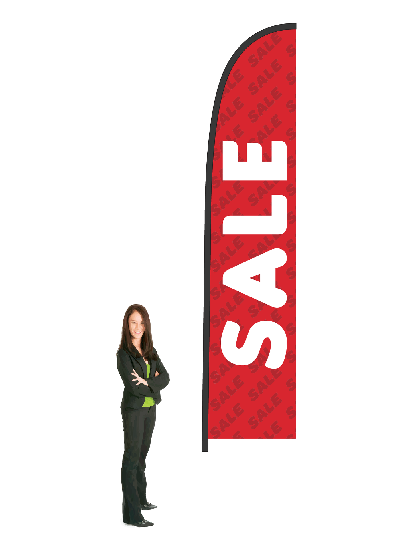 Sale Flex Flag and Display.  Single-sided. Commercial Grade. || 4.0m High. Made from recycled materials.