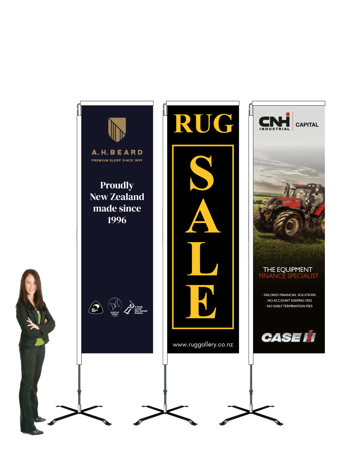 Value Custom Rectangular Display and Flag. 3.1m High