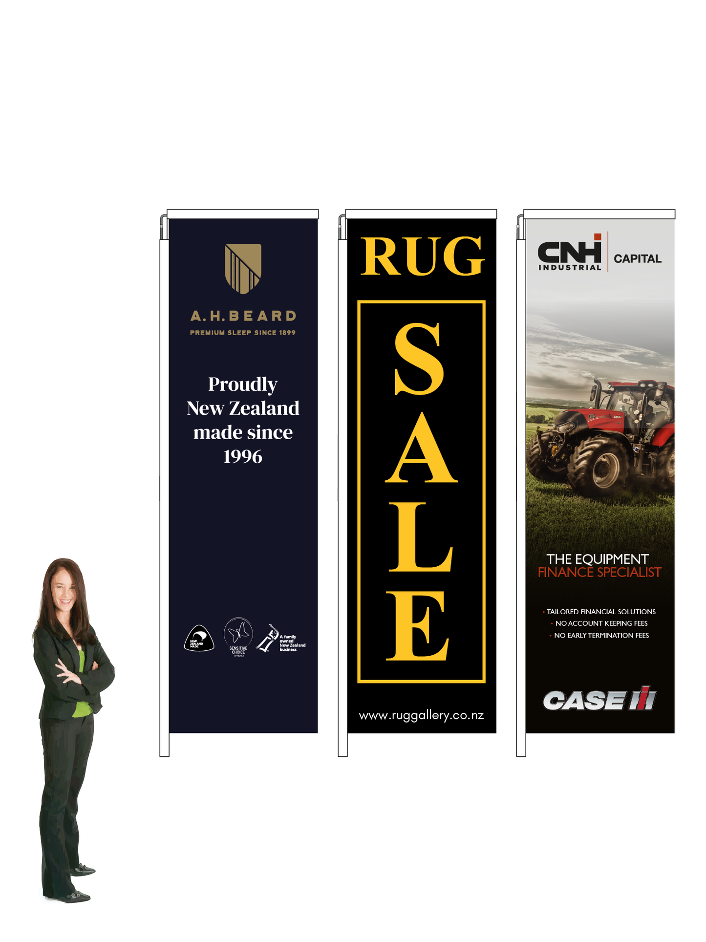 Value Custom Rectangular Display and Flag. 3.1m High