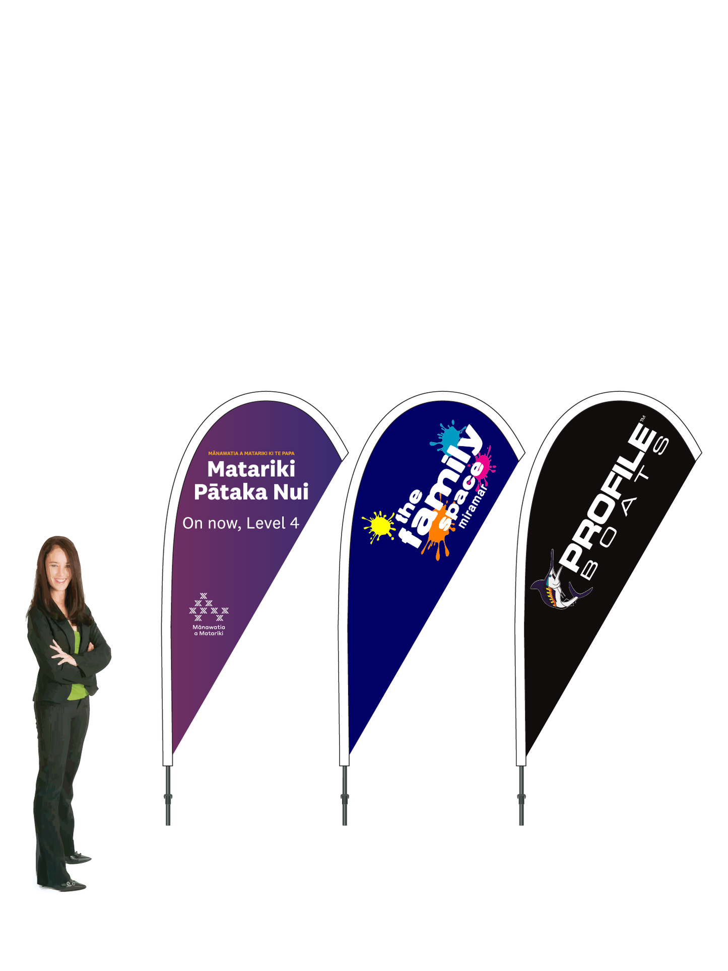 Value Custom Teardrop Display and Flag. 2.3m High