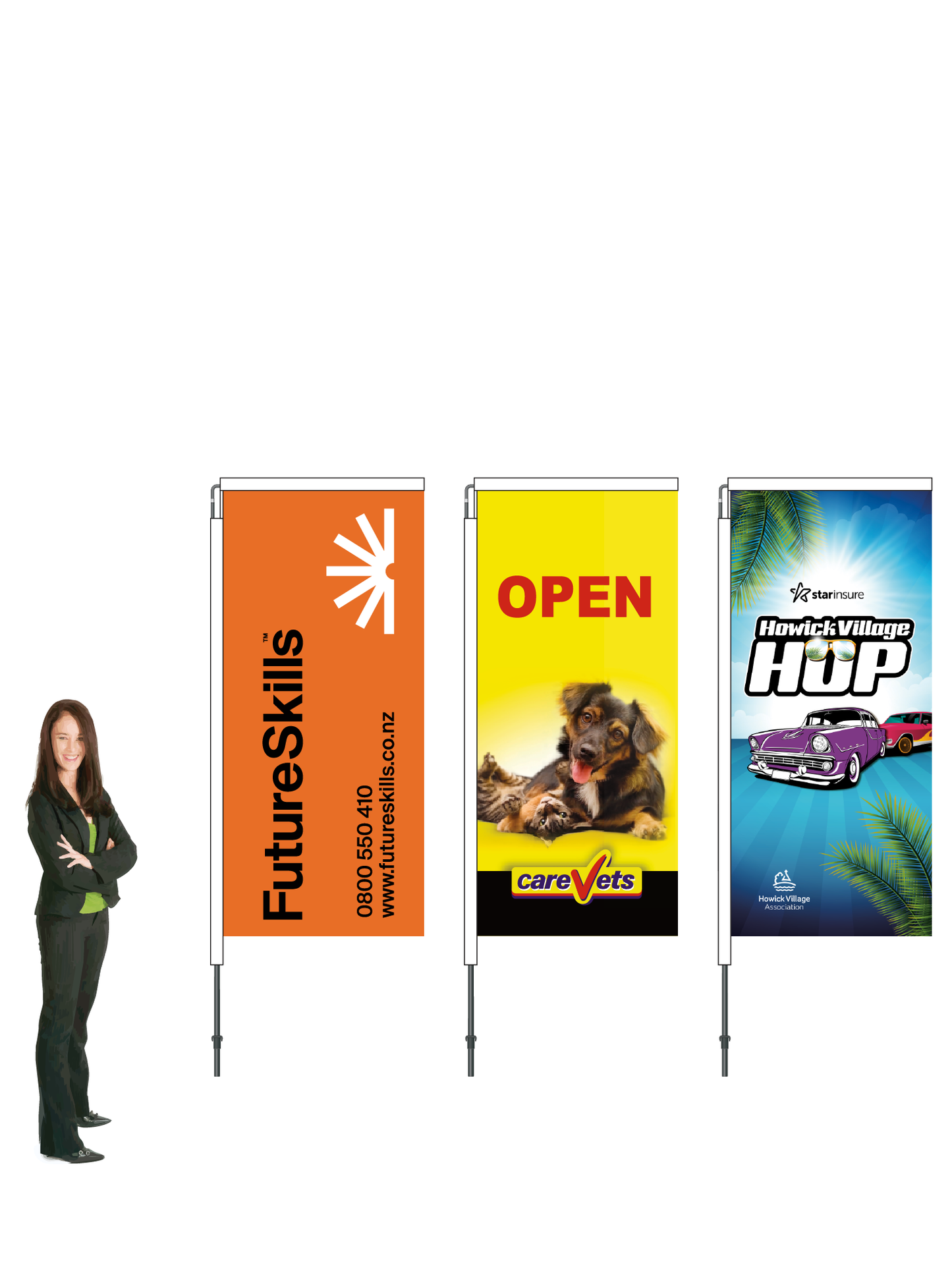 Value Custom Rectangular Display and Flag. 2.2m High