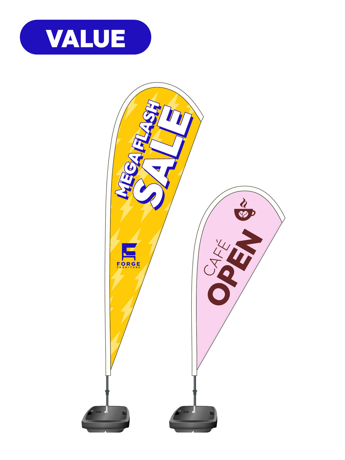 VALUE Double-sided Teardrop Flag & Display