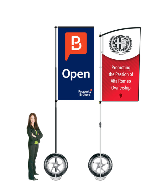 Durapole Flare Flag Display. || NZSG. Compactable Pole Display System
