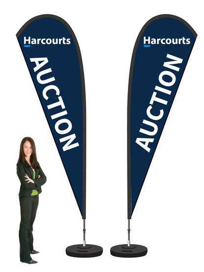 Harcourts Auction Durapole Mayfly Double Sided. Small and Large