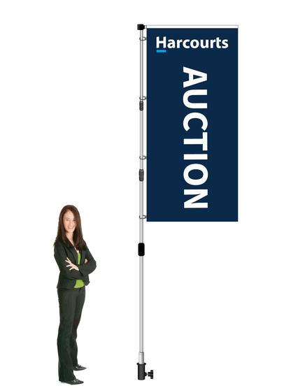 Harcourts Durapole XT Flag and Display - AUCTION