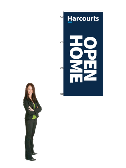 Harcourts Durapole XT Flag and Display - OPEN HOME