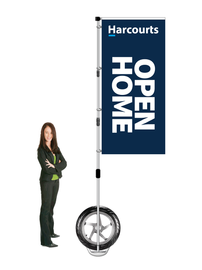 Harcourts Durapole XT Flag and Display - OPEN HOME