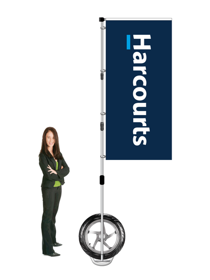 'Harcourts' Branded Durapole XT Flag and Display || Exclusive product