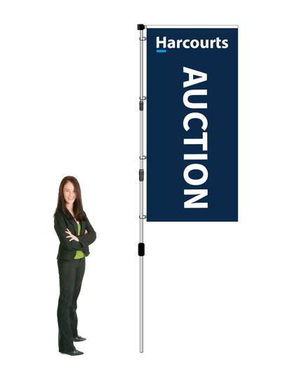 Harcourts Durapole XT Flag and Display - AUCTION