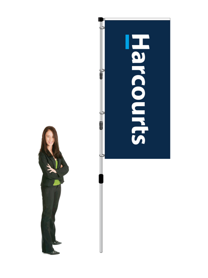 'Harcourts' Branded Durapole XT Flag and Display || Exclusive product
