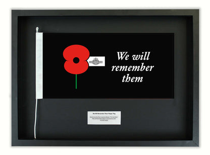 Authentic ANZAC 'Poppy' Flag in a Black Oak Frame || Free shipping in NZ.